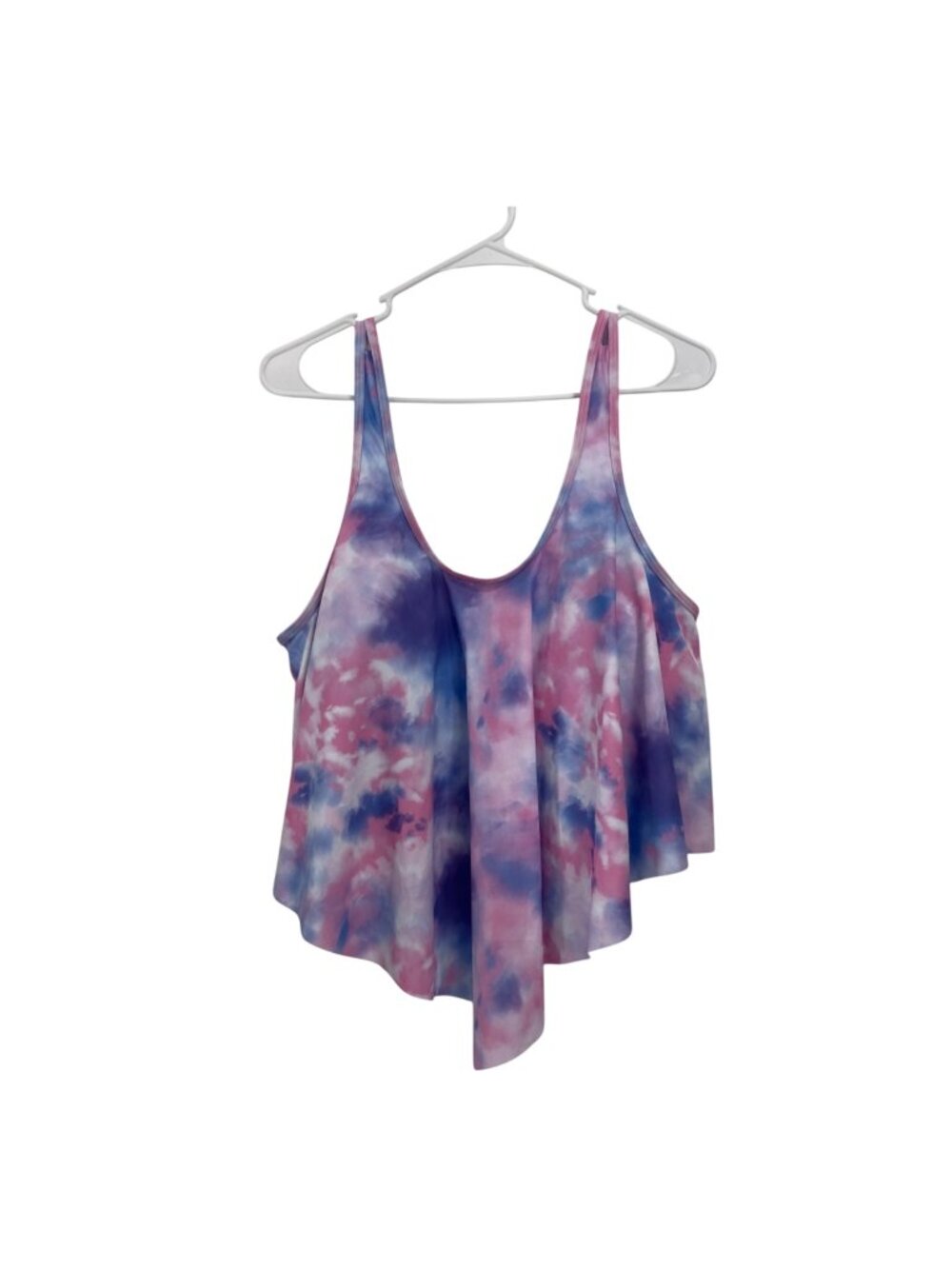 Unbranded Swim Top Womens SZ 1XL Plus Size Tie-Dye Flowy Tank Top Padded Cups